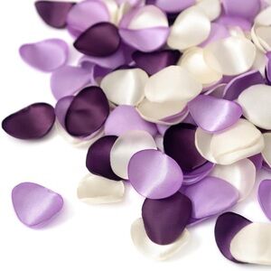 Purple and white silk Fabric Circle wedding confetti